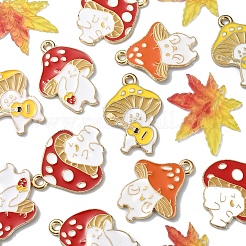 20 pièces 5 pendentifs en émail d'alliage de thème d'automne de style&nbsp;ENAM-FS0001-54