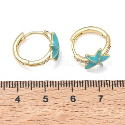 Orecchini a cerchio da donna in ottone con micro pavé di zirconi cubici&nbsp;EJEW-A167-23G-02