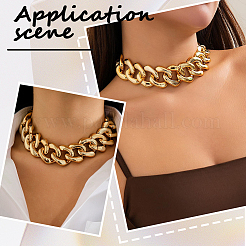 1 collana girocollo con catena cubana in alluminio massiccio per donna&nbsp;NJEW-SP0001-11LG
