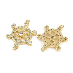 Messing Pavé klare Zirkonia Helm Verbinder Charms&nbsp;KK-C114-11G