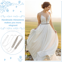 Cintura da sposa con fiori di strass per abito da sposa&nbsp;AJEW-WH0515-23B