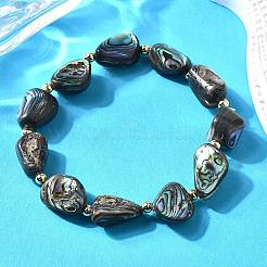 Stretch-Armbänder aus Abalone-Muschelperlen&nbsp;BJEW-D315-02G