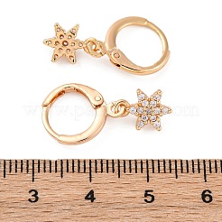 Orecchini a monachella in ottone con micro pavé di zirconi chiari&nbsp;EJEW-K300-51G