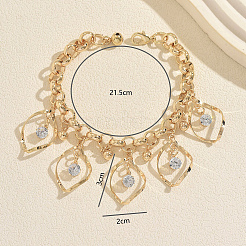 Bracelet en fer pavé de zirconiums cubiques transparents en forme de larme creuse&nbsp;TT1421