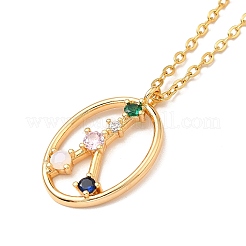 Collana con pendente a costellazione di zirconi colorati&nbsp;NJEW-H166-01G