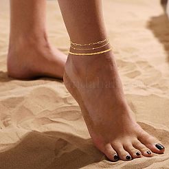 Chaînes de cheville en laiton à 3 couche pour femmes&nbsp;FS-WG032DF-07