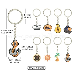8 pz 8 stili portachiavi ciondolo in pvc cartone animato&nbsp;KEYC-FS0001-07