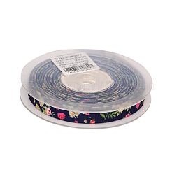 Blumen einseitig bedruckten Polyester Grosgrainbänder&nbsp;SRIB-A011-9mm-240879