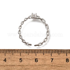 925 bague ouverte en argent sterling avec pavé de zircones cubiques&nbsp;RJEW-R016-01P-02