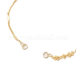 Armbandherstellung aus Messing mit Herz- und runden Perlengliederketten&nbsp;AJEW-JB01370