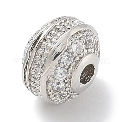 Perles de placage en laiton avec zircone cubique de micro pave&nbsp;KK-L224-032P