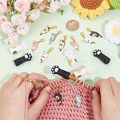 DIY-Strickwerkzeug-Sets mit Katzen- und Pfotenabdruck&nbsp;HJEW-NB00096