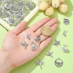 100 pièces 10 styles pendentifs en alliage de style tibétain&nbsp;TIBEP-CJ0003-05