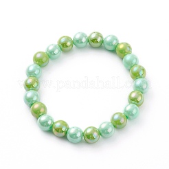 Bracelet extensible en perles acryliques opaques pour enfants&nbsp;BJEW-JB06503