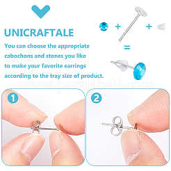 300 pz. 304 acciaio inossidabile per orecchini a bottone&nbsp;STAS-UN0052-50