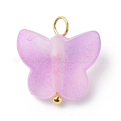 Pendentifs acryliques transparents peints à la bombe deux tons givrés&nbsp;PALLOY-JF01810-02