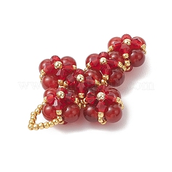 Runde Perlen aus natürlichen und synthetischen Edelsteinen sowie Kreuzanhänger aus Glasperlen&nbsp;PALLOY-MZ01151
