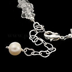 Armbänder aus Perlen aus natürlichem Quarzkristall und Bergkristallsplittern&nbsp;BJEW-M315-02P