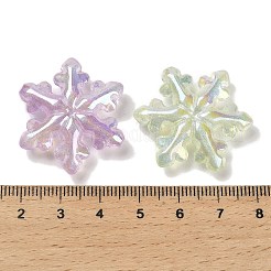 Weihnachten Schneeflocke UV Beschichtung leuchtenden Regenbogen schillernden Acrylperlen&nbsp;LACR-R001-07A