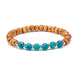 Ensembles de bracelets extensibles de perles rondes en bois naturel&nbsp;BJEW-JB07347