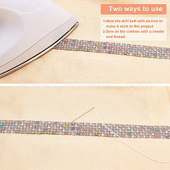 3 Yards 3 Stil Kunststoff Glitzer Hotfix mit Harz Strass&nbsp;DIY-BC0003-35