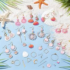DIY-Set zur Herstellung von Ohrhängern aus natürlichen Muscheln&nbsp;DIY-SC0025-80