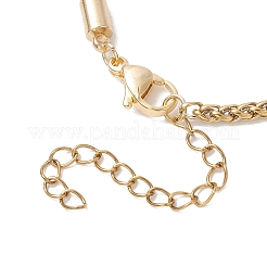 Chaînes en acier inoxydable 304 avec cordon en nylon et bracelets à maillons mixtes&nbsp;BJEW-JB13288-01