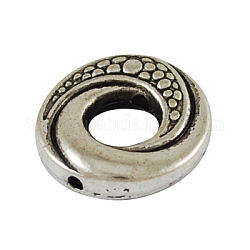 Abalorios de aleación de estilo tibetano, buñuelo, Sin cadmio y níque y plomo, plata antigua, 15x4mm, agujero: 1 mm