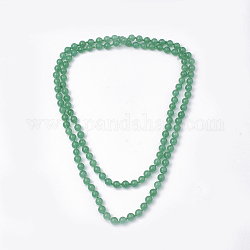 Natürliche Aventurin-Perlen mit mehreren Strängen, doppelschichtige Halsketten, Runde, 47.24 Zoll ~ 48.03 Zoll (120~122 cm)