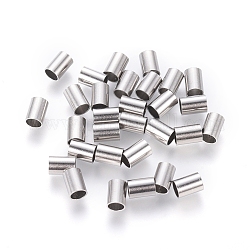 Perles de tube en 304 acier inoxydable, couleur inoxydable, 5x3.5mm, Trou: 2.5mm