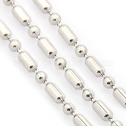 Electroplate Stainless Steel Ball Chains, Soldered, Collar Necklace, Oval and Round, Stainless Steel Color, 1.5mm
