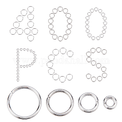 Sunnyclue 1 boîte 400 pièces 304 anneaux en acier inoxydable épais et solides anneaux en métal argenté artisanat connecteur lisse poli anneaux de saut pour la fabrication de bijoux breloques bricolage porte-clés collier bracelet accessoires