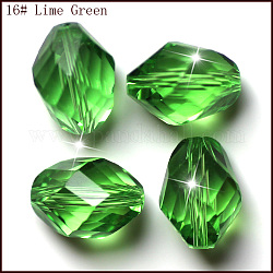 Imitation österreichischen Kristallperlen, Klasse aaa, facettiert, Doppelkegel, lime green, 6x8 mm, Bohrung: 0.7~0.9 mm