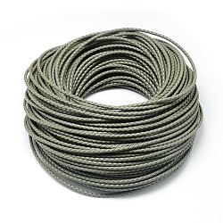 Leather Braided Cord, Dark Sea Green, 3mm, about 54.68 yards(50m)/bundle