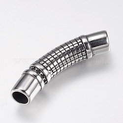 304 connettori per tubi in acciaio inossidabile, argento antico, 13x46.5x9.5mm, Foro: 7 mm