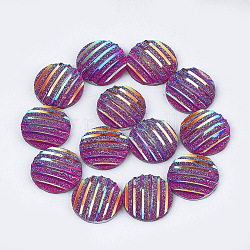 Cabochons en résine, plat rond, support violet rouge, 12x3~3.5mm