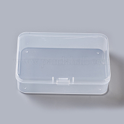 Contenedores de abalorios de plástico, Rectángulo, Claro, 9.5x6.6x2.6 cm