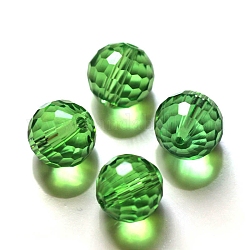 Perles d'imitation cristal autrichien, grade AAA, facetté (128 facettes), ronde, vert clair, 10mm, Trou: 0.9~1mm