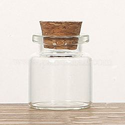 Glass Cork Bottles Ornament, Glass Empty Wishing Bottles, Column, Clear, 2.2x3cm, Capacity: 5ml(0.17fl. oz)