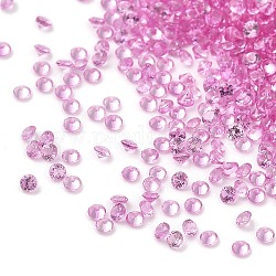 Zirkonia Cabochons, facettierte Diamant, Perle rosa, 1x1 mm