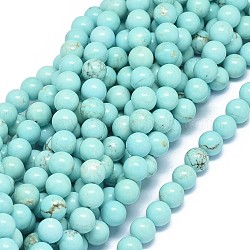 Brins de perles de magnésite naturelle, teints et chauffée, ronde, 8mm, Trou: 1mm, Environ 48 pcs/chapelet, 15.7~16.1 pouce (40~41 cm)