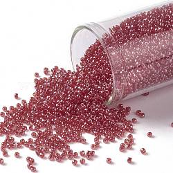 Toho perles de rocaille rondes, Perles de rocaille japonais, (109b) lustre transparent rubis siam, 15/0, 1.5mm, Trou: 0.7mm, environ 3000 pcs/10 g