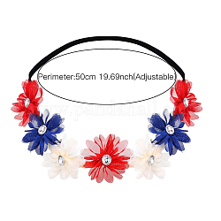 Bandeaux en tissu fleuri, 4 juillet accessoires pour cheveux thème fête de l'indépendance pour femmes filles, rouge, 500mm