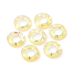 Гальванические соединительные кольца из прозрачного стекла, кристаллическое космическое кольцо, призматические кольца, граненые, круглые кольца, золотые, 14x3.5 мм, внутренний диаметр: 8 мм