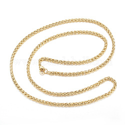 304 collane in acciaio inossidabile, collane a catena corda, oro, 25.98 pollice (66 cm)