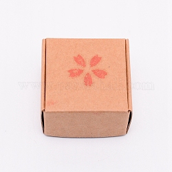 Chapitre résine, chapitre de timbre de savon en résine fait main bricolage, carrée, motif de fleur, 24x23x23mm