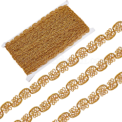 Nastri di filo metallico da 13.5 m, nastro jacquard, nastri di pizzo intrecciati, accessori d'abbigliamento , oro, 1/2 pollice (13.5 mm), circa 14.76 iarde (13.5 m)/carta