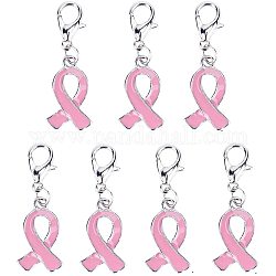 Ph pandahall 30 pcs rose ruban ange cancer du sein sensibilisation homard clip balancent charme pour bracelet bijoux de mode pour femmes homme