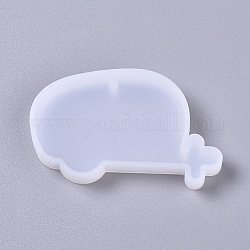 Pendant Silicone Molds, Resin Casting Molds, For UV Resin, Epoxy Resin Jewelry Making, Whale Shape, White, 43x67.5x7.5mm