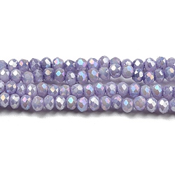 Cuisson opaque de perles de verre peintes, couleur ab , facette, ronde, chardon, 2.5x2mm, Trou: 0.7mm, Environ 156~158 pcs/chapelet, 12.20~12.44 pouce (31~31.6 cm)